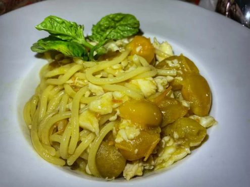 Spaghetto ricciola e datterino giallo